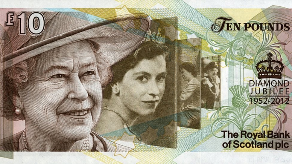 苏格兰皇家银行推出新的10英镑英女王登基60周年纪念钞票