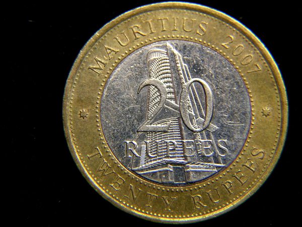 毛里求斯岛20卢比双色币